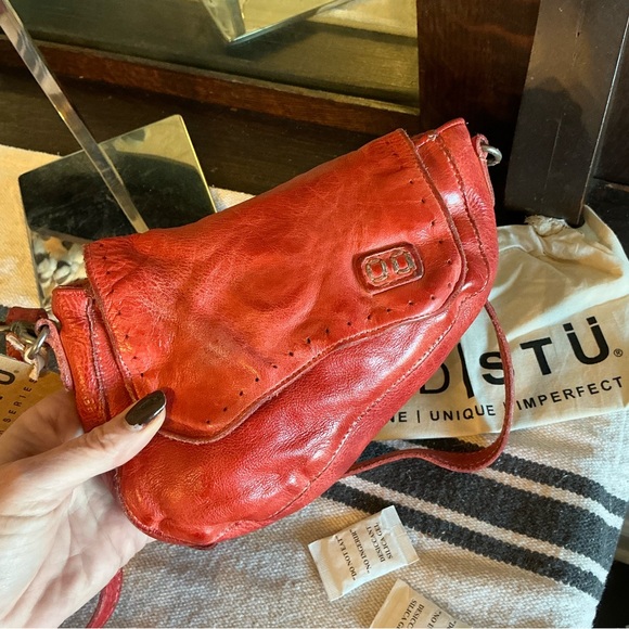 NWT Bed Stu Priscilla Crossbody Belt Bag Clutch Indie Red DD Retail $198 - Picture 4 of 15